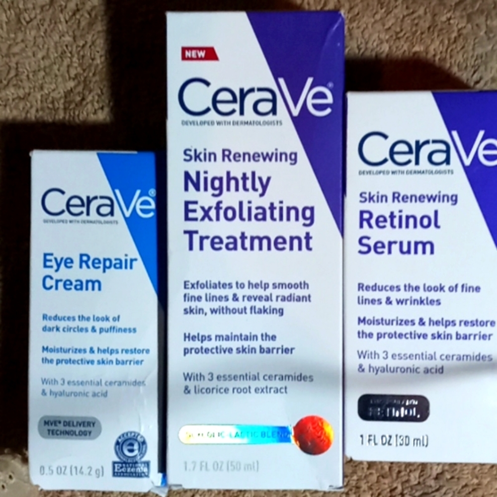 CeraVe Trio - eye cream, night exfoliating & serum